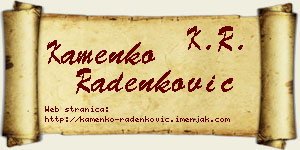 Kamenko Radenković vizit kartica